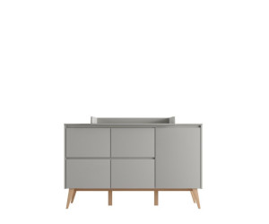 Kumodė su 4 stalčiais ir durimis (Swing Gray kolekcija)